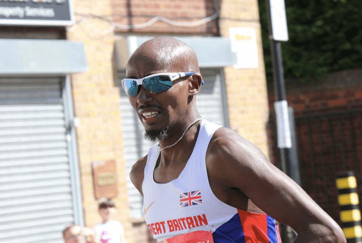 Mo Farah at the 2014 London Marathon. NH53 via Flickr